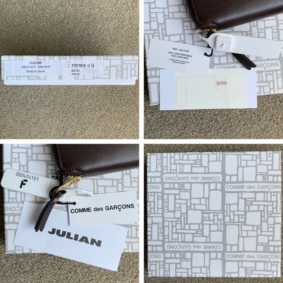 *SOLD* Comme des Garcons SA2100 Compact Zip Around Arecalf Bifold Wallet, Brown - Picture 4 of 17